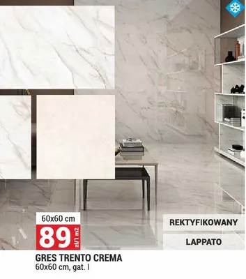 Gres TRENTO CREMA 60x60cm gat. I rektyfikowany lappato promocja w Merkury Market