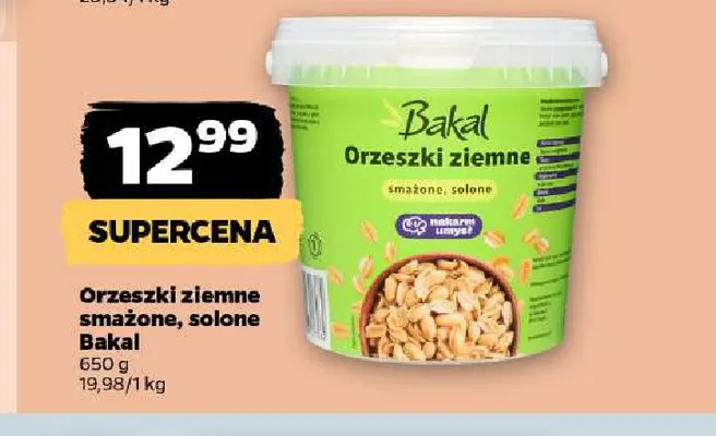Orzeszki ziemne smażone solone Bakal promocja w Netto