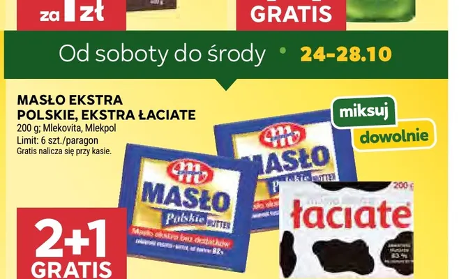 Masło ekstra Łaciate promocja w Stokrotka