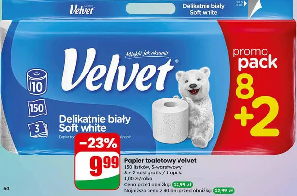 Papier toaletowy delikatny Mola promocja w Dino
