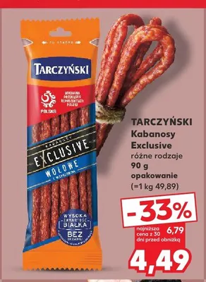Kabanosy Exclusive wołowe Tarczyński promocja w Kaufland