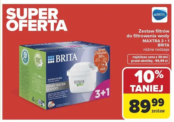 Zestaw filtrów do filtrowania wody BRITA MAXTRA 3+1 promocja w Carrefour