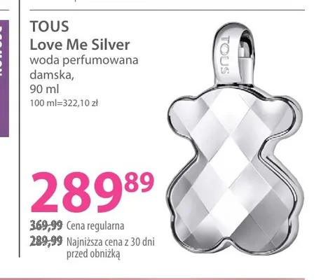 Woda perfumowana damska Tous Love Me Silver promocja w Hebe