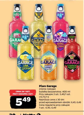 Piwo bezalkoholowe Garage Berries 0,0% promocja w Netto