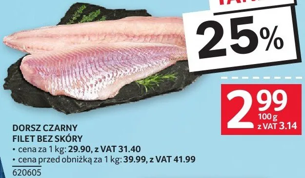 Dorsz czarny filet bez skóry promocja w Selgros