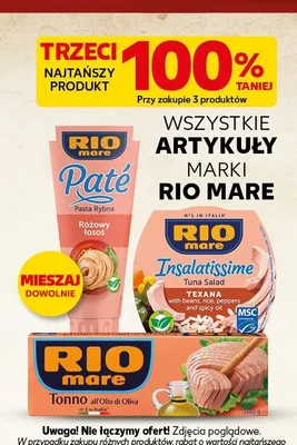 Tuńczyk w oliwie z oliwek Tonno all'Olio di Oliva Rio Mare promocja w Kaufland