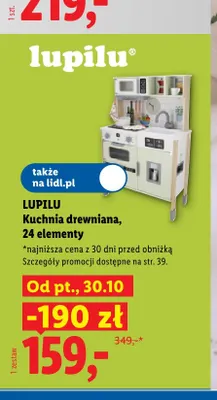 Kuchnia drewniana 24 elementy Lupilu promocja w Lidl