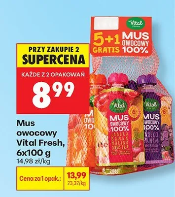 Mus owocowy Vital Fresh promocja w Biedronka