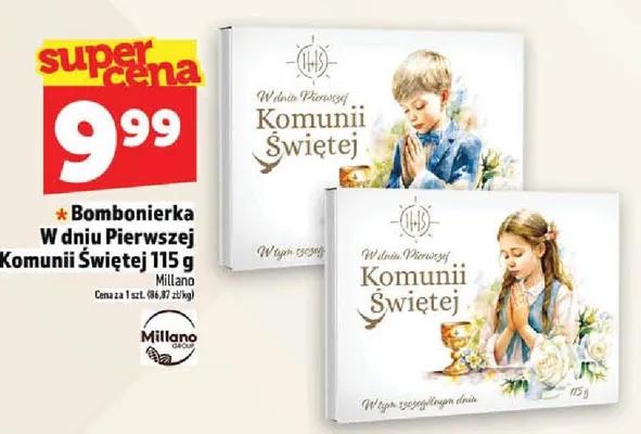 Bombonierka W dniu Pierwszej Komunii Świętej Millano promocja w TOPAZ