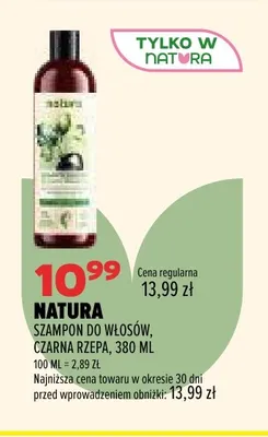 Szampon do włosów czarna rzepa Natura promocja w Drogerie Natura