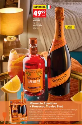 Wino musujące Zestaw Mionetto Aperitivo + Prosecco Treviso Brut promocja w Biedronka