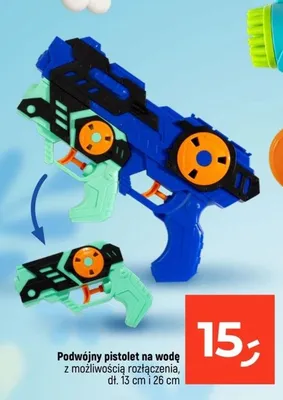 Podwójny pistolet na wodę z możliwością rozłączenia dł. 13cm i 26cm promocja w Dealz