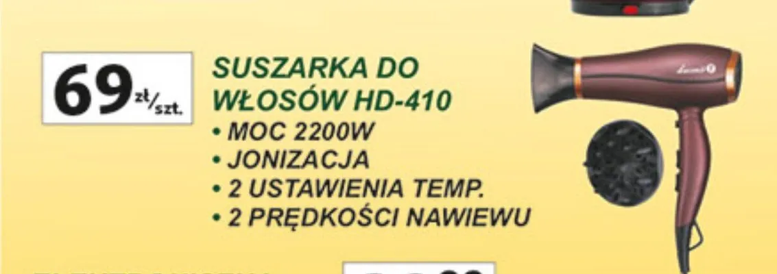 Suszarka do włosów HD-410 promocja w Auchan