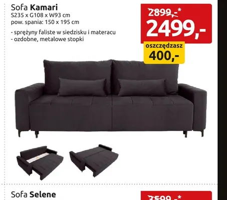 Sofa Kamari promocja w Black Red White