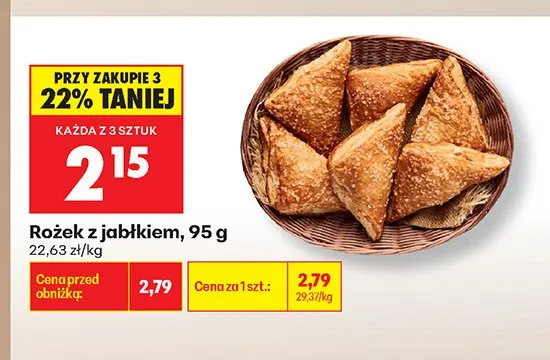 Rożek z jabłkiem promocja w Biedronka