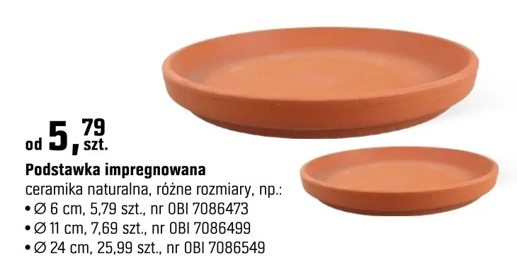 Podstawka impregnowana ceramika naturalna, różne rozmiary promocja w OBI