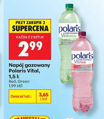 Napój gazowany Polaris Vital Green promocja w Biedronka
