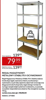 Regał magazynowy metalowy Stabil 175 II ocynkowany promocja w Abra Meble