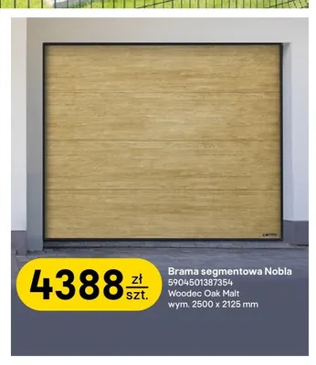 Brama segmentowa Nobla Woodec Oak Malt Wiśniowski promocja w Castorama