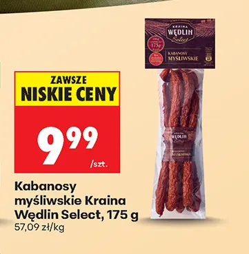 Kabanosy myśliwskie Kraina Wędlin Select promocja w Biedronka