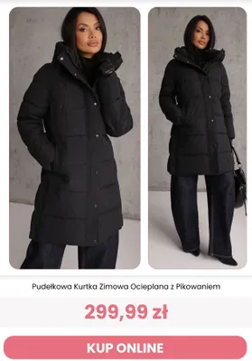 Pudełkowa kurtka zimowa ocieplana z pikowaniem Renee promocja w Renee