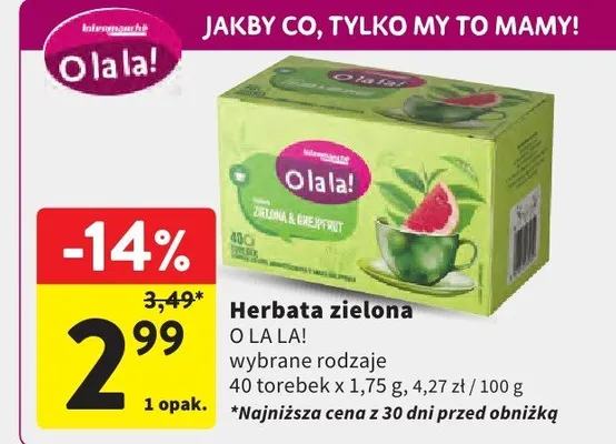Herbata zielona promocja w Intermarche