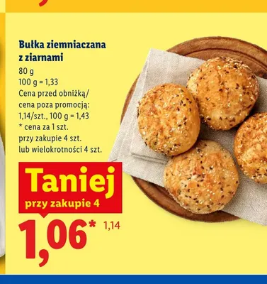 Bułka ziemniaczana z ziarnami promocja w Lidl