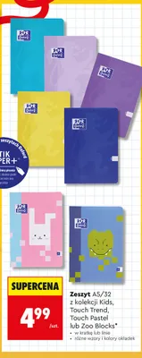 Zeszyt Oxford A5/32 Zoo Blocks promocja w Biedronka