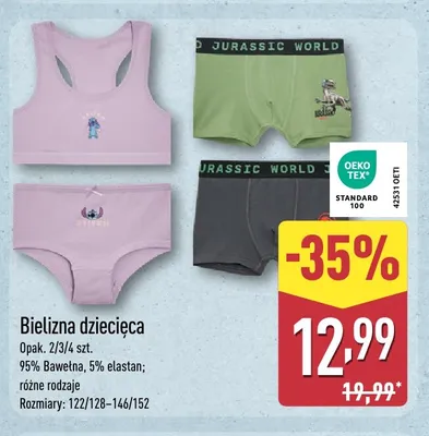 Bielizna dziecięca promocja w Aldi