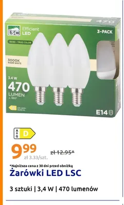 Żarówki LED Lsc E14 3,4W 470 lumenów 3-pak promocja w Action