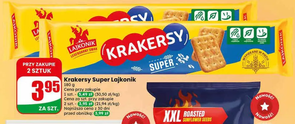 Krakersy Super Lajkonik promocja w Dino
