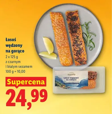 Łosoś wędzony na gorąco z czarnym i białym sezamem 2x125 g promocja w Lidl