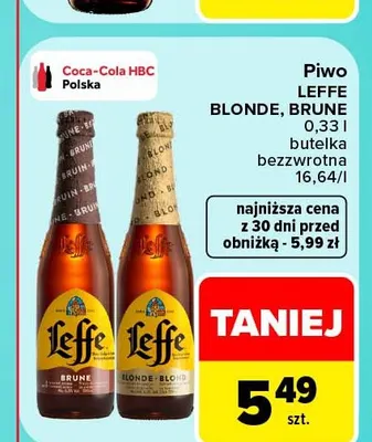 Piwo Leffe Brune promocja w Carrefour Market