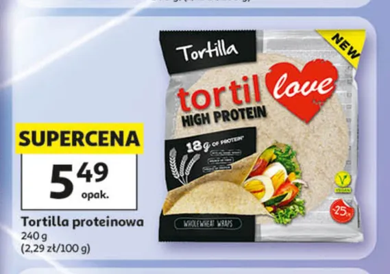 Tortilla proteinowa Tortil love promocja w Auchan