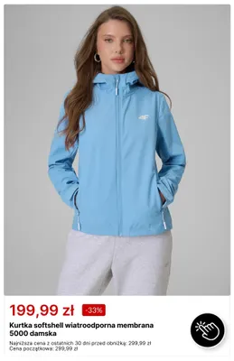 Kurtka softshell wiatroodporna membrana 5000 damska 4F promocja w 4F