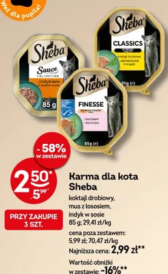 Karma dla kota Sheba indyk w sosie promocja w Żabka