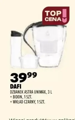 Zestaw dzbanek Astra Unimax 3 l + bidon + wkład czarny Dafi promocja w Drogerie Natura