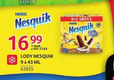 Lody Nesquik 9-pak 43 ml promocja w Selgros