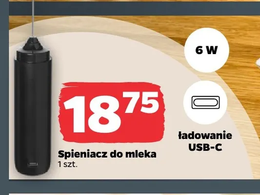 Spieniacz do mleka 6W USB-C promocja w Netto