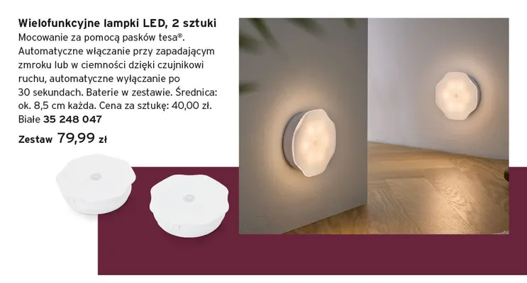Wielofunkcyjne lampki LED 2-pak promocja w Tchibo