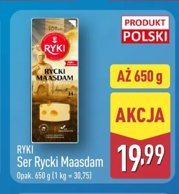 Ser Rycki Maasdam w plastrach Ryki promocja w Aldi