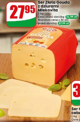 Ser Złota Gouda z dziurami Mlekovita promocja w Dino