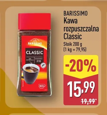 Kawa rozpuszczalna Classic Barissimo promocja w Aldi