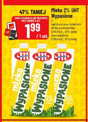 Mleko 2% UHT Wypasione Mlekovita promocja w POLOmarket