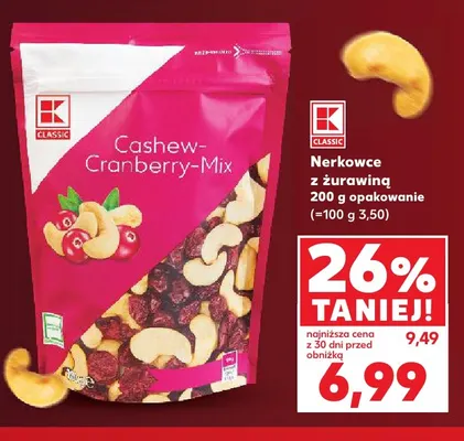 Nerkowce z żurawiną K-Classic promocja w Kaufland