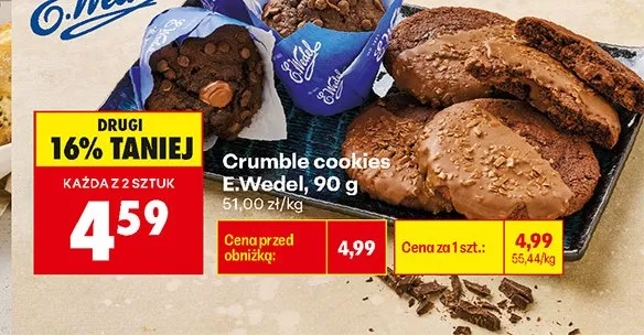 Crumble cookies E.Wedel promocja w Biedronka