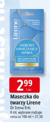 Maseczka do twarzy Lirene głęboko nawilżająca Dr Irena Eris promocja w Leclerc