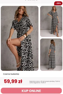 Czarna sukienka Renee promocja w Renee