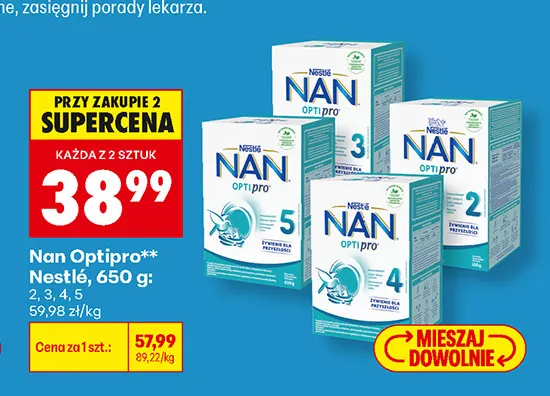 Mleko modyfikowane Nan Optipro Nestlé 2 promocja w Biedronka