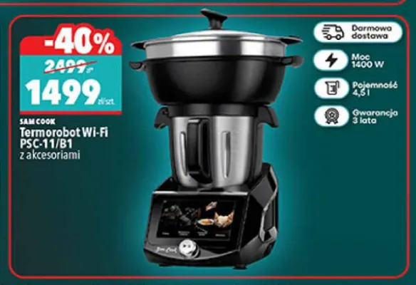 Termorobot Wi-Fi PSC-11/B1 z akcesoriami Sam Cook promocja w Biedronka